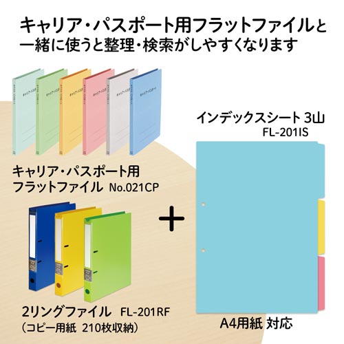 インデックスシート A4S 2穴用 3山