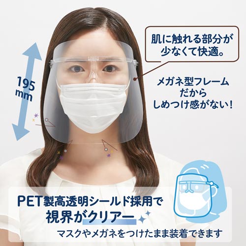 プラス メガネタイプ フェイスシールド カウネット
