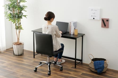 木製デスク 1200×400 ブラック/ブラック