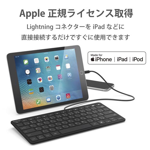 Lightningキーボード 有線 ブラック