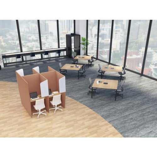 ヴェルテブース3面Bパネル付トレー付M天板薄茶H緑