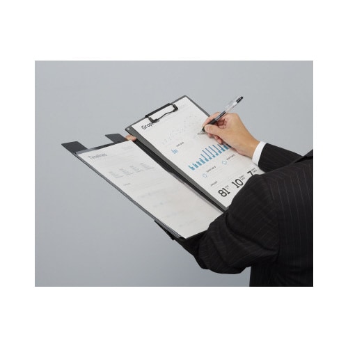 書類すっきりクリップホルダー ブラック×10