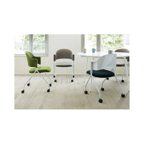 ◇フランチェアクロスタイプ白脚 背座ベージュ