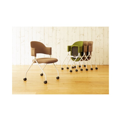 ◇フランチェアクロスタイプ白脚 背座ベージュ