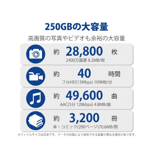 外付けSSD スライド式 250GB ブラック