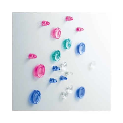 超強力カラーマグネット25φ透明緑5個入X5