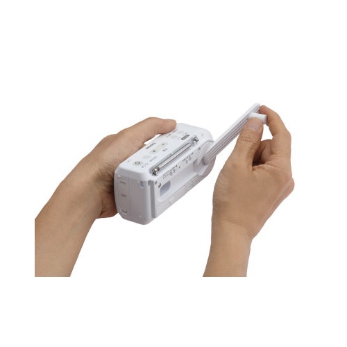 LEDライト付き手回し充電ラジオ ホワイト