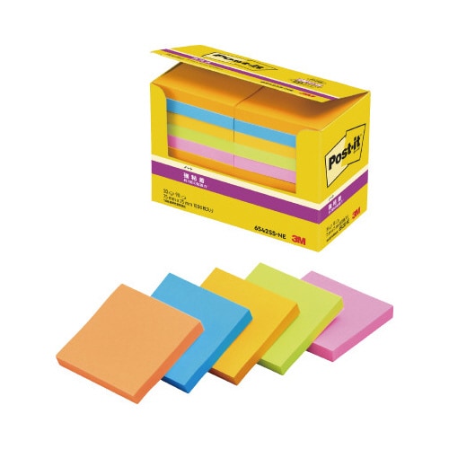 ポストイット 強粘着75×75 ネオン混色 20冊
