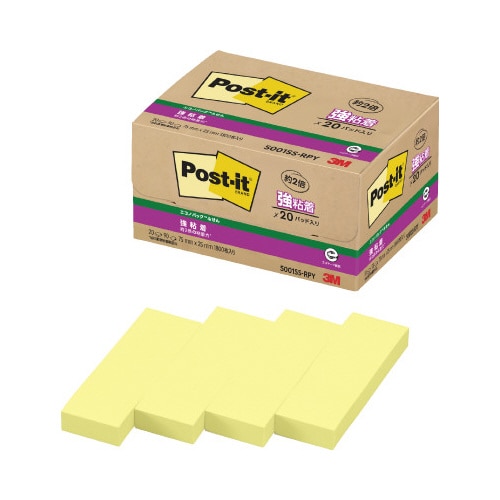ポストイット強粘着75×25 パステル 黄20冊