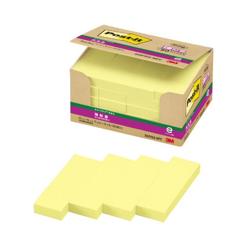 ポストイット強粘着75×25 パステル 黄20冊