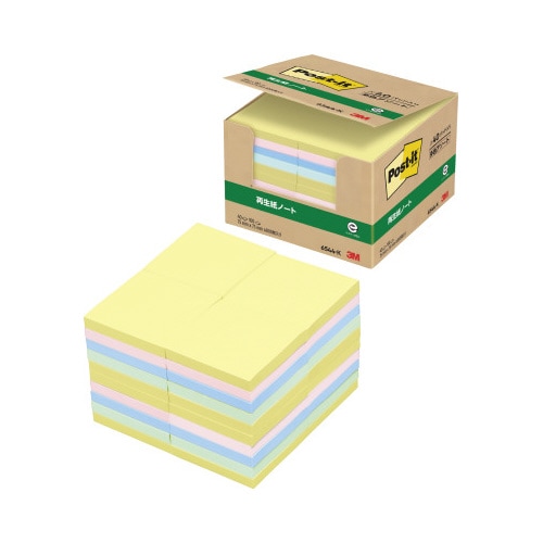 ポストイット 再生紙ノート75×75 混色40冊