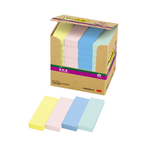 ポストイット強粘着75×25 パステル混色40冊