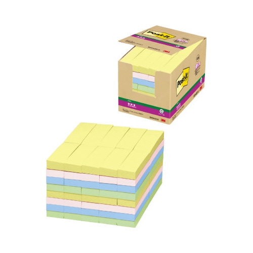ポストイット強粘着75×25 パステル混色80冊