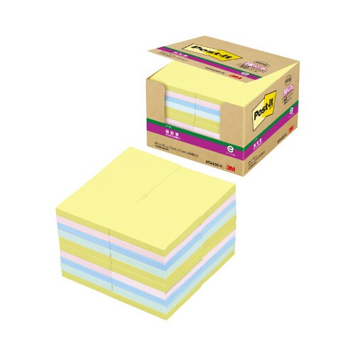 ポストイット強粘着75×75 パステル混色40冊