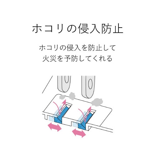 シャッタータップ 雷ガード 3個口 1m ホワイト
