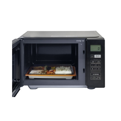 大型フラット電子レンジ23L BK色
