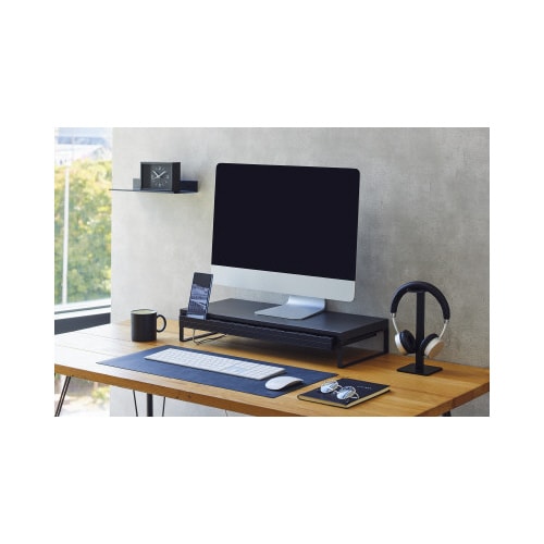 机上台 引出し付幅590mm マットブラック 3台