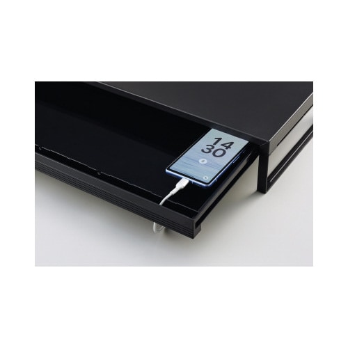 机上台 引出し付幅590mm マットブラック 3台