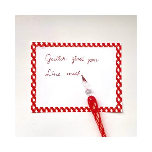 ギターガラスペン ラインメッシュ ブルー