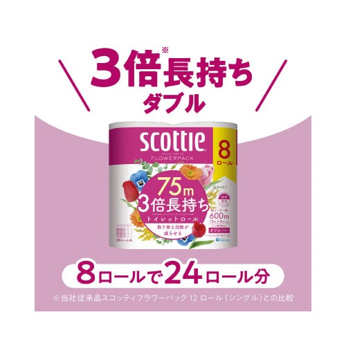 スコッティ フラワーパック 3倍巻き 8ロール