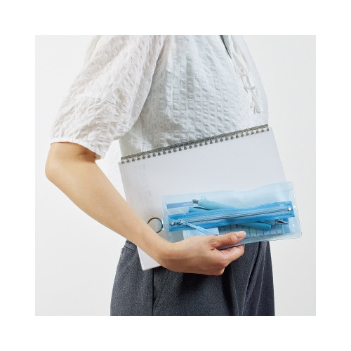 センタージップペンケース リーフグリーンX2