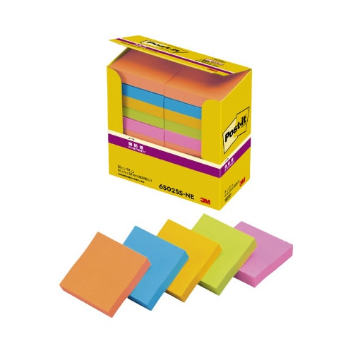 ポストイット 強粘着50×50 ネオン混色 20冊