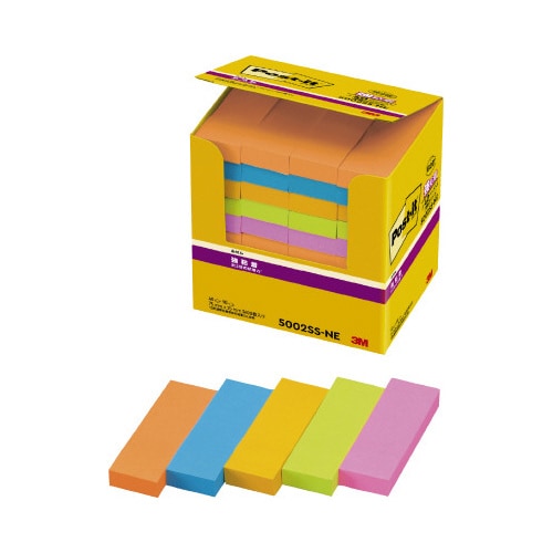 ポストイット 強粘着75×25 ネオン混色 40冊