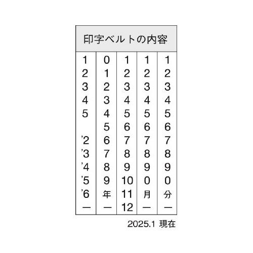 エルゴグリップ回転ゴム印 欧文トビ日付4号ゴシック