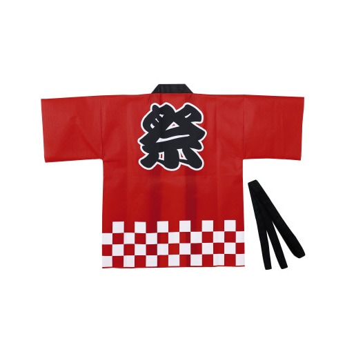 カラー不織布ハッピ祭(L) 赤X3