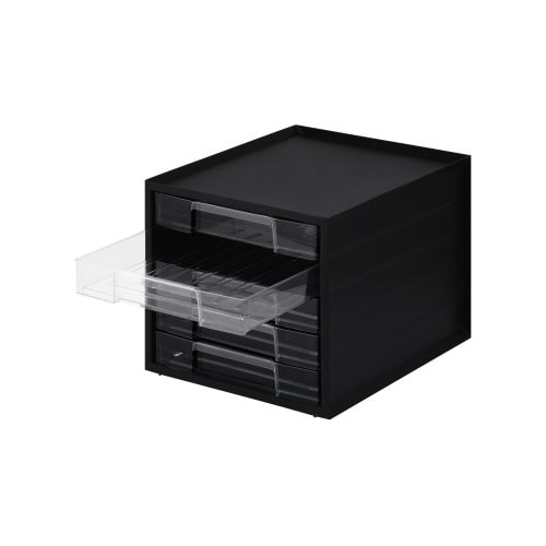 レターケース ブラック 浅型5段