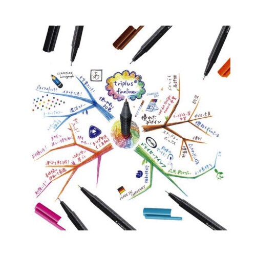 水性ペン トリプラス 0.3mm三角軸10色 ×3