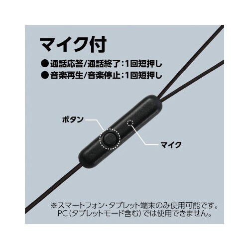 カナル型マイク付きイヤホン(イヤーピース付き)