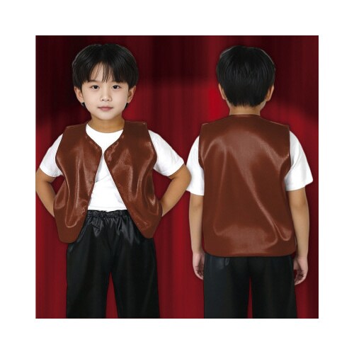 ソフトサテンベスト J 茶