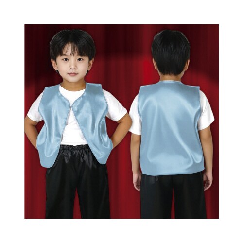 ソフトサテンベスト J 水色