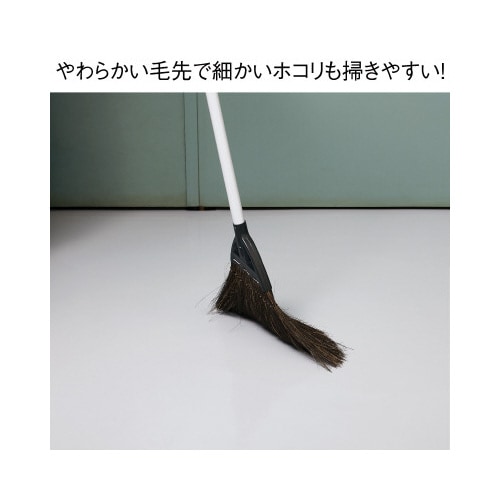 交換時期がわかる黒シダほうき 長柄 3本