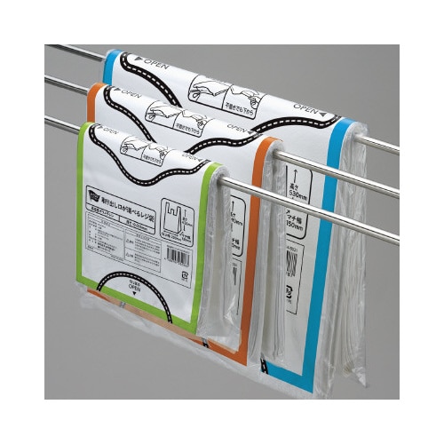 取り出し口が選べるレジ袋 半透明25号 100枚