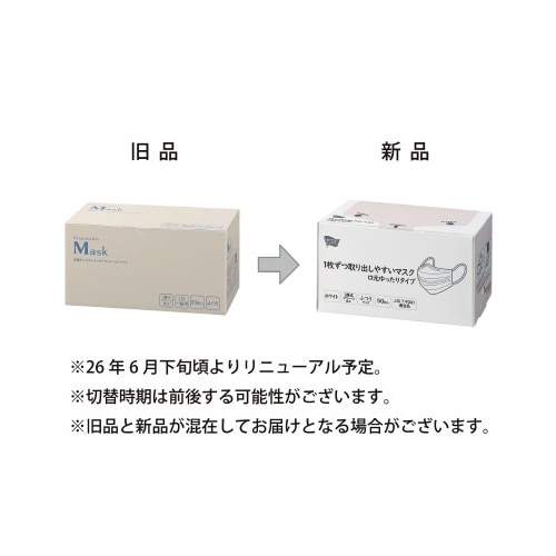 1枚ずつ取り出しやすいマスク口元ゆったりふつう×5