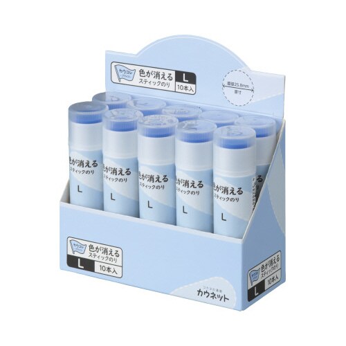 色が消えるスティックのりLサイズ40g 10本