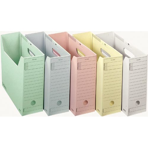 ファイルボックス Fタイプフタ付 A4横 黄