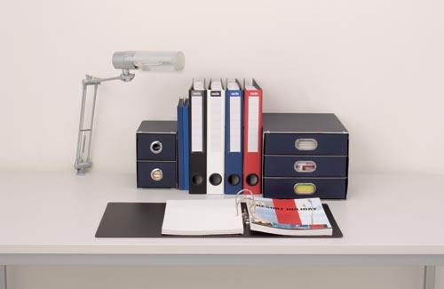 レバー式アーチファイルA4縦 背幅77mm 紺×3