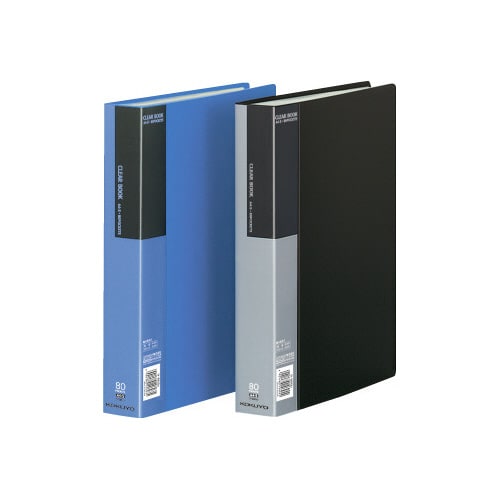 クリヤーブックベーシックA4縦80ポケット青