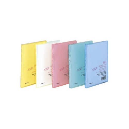 クリヤーブックキャリーミニA6縦ハガキ40枚桃