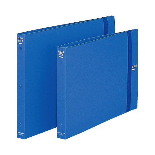 クリヤーブック替紙式A3横 青