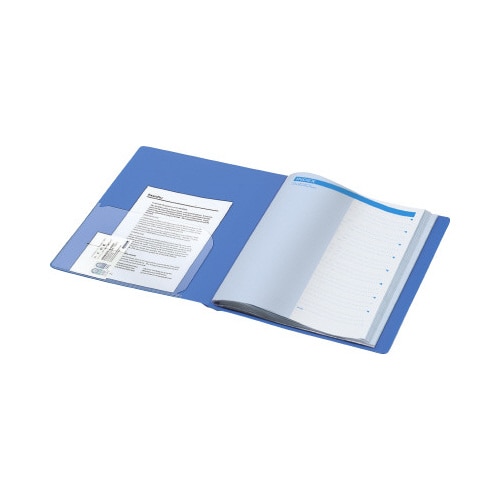 クリヤーブック固定式 A4縦 20P 青