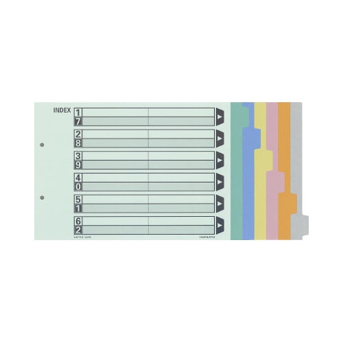 カラー仕切カード A4横 6山 10組