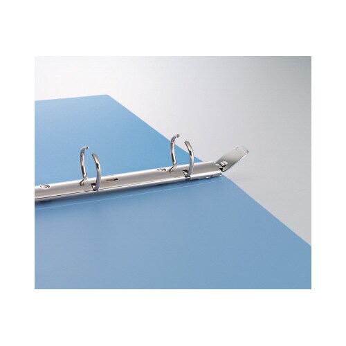 ロックリングファイル シングルレバーA4縦 4穴青