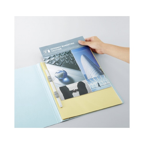 クリヤーブックフラットファイル A4縦2穴8P 青