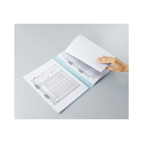 フラットファイルダブルとじ具タイプA4縦 青 1冊