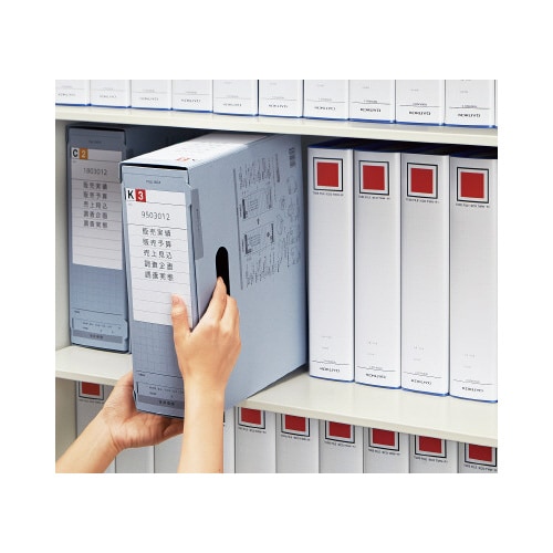 ファイルボックス Fタイプフタ付 A4横 青