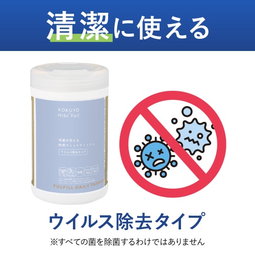 残量が見える除菌ウェットティッシュ ウイルス除去